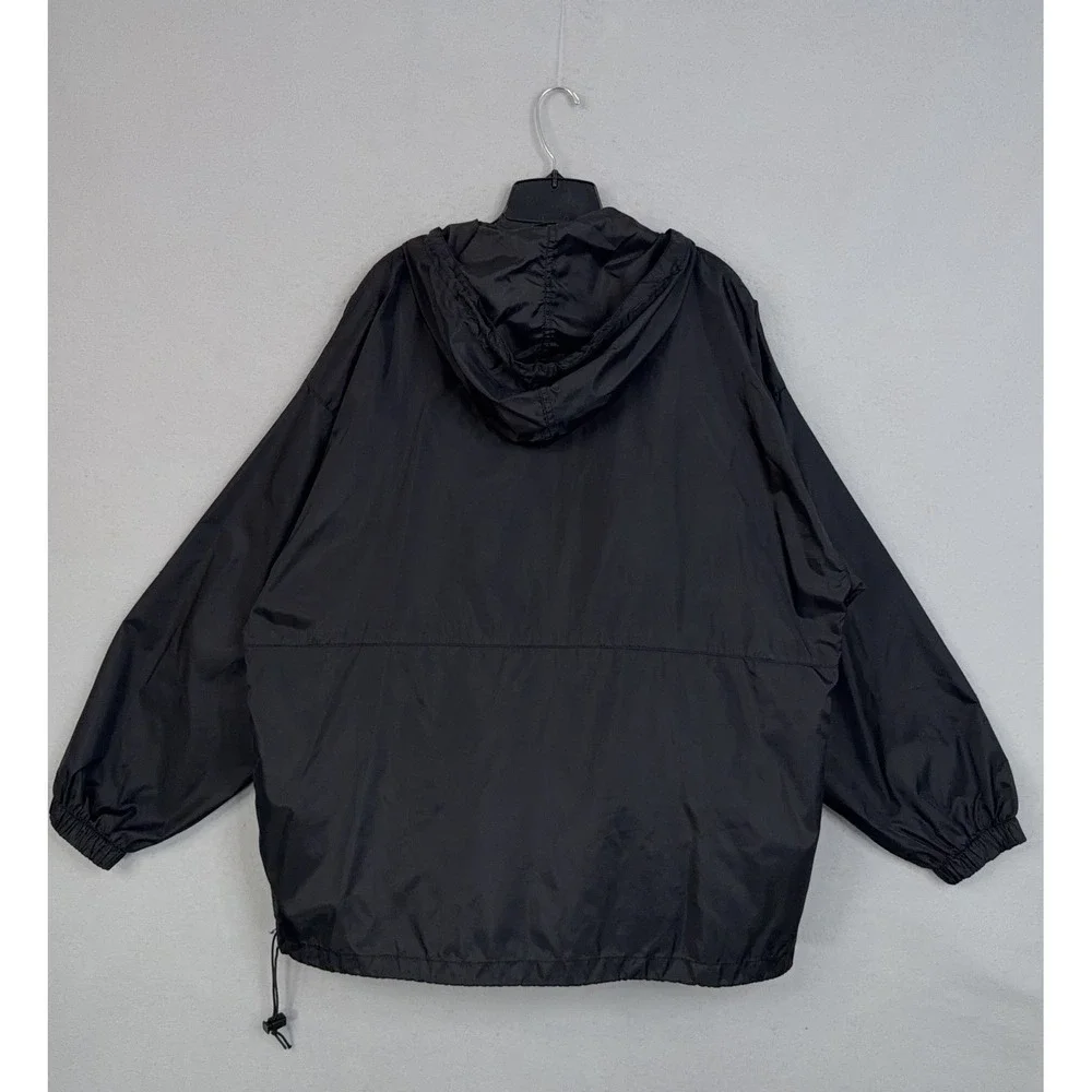 J.Crew Sport Anorak Jacket Men XL Black Plain Pullover Windbreaker Gorpcore